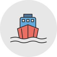 Shipping Line Filled Light Circle Icon vector