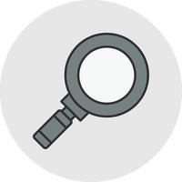 Magnifying Glass Line Filled Light Circle Icon vector