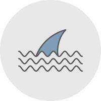 Fins Line Filled Light Circle Icon vector