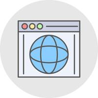 Browser Line Filled Light Circle Icon vector