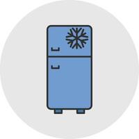 Fridge Line Filled Light Circle Icon vector