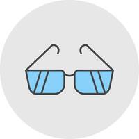 Sunglasses Line Filled Light Circle Icon vector