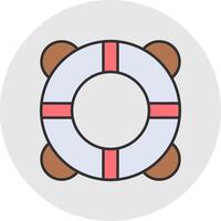 Buoy Line Filled Light Circle Icon vector