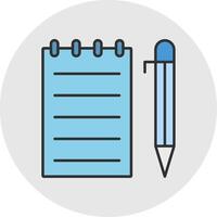 Notes Line Filled Light Circle Icon vector