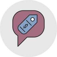 Chat Line Filled Light Circle Icon vector