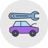Body Repair Line Filled Light Circle Icon vector