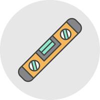 Spirit Level Line Filled Light Circle Icon vector