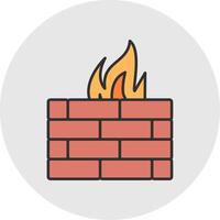 Firewall Line Filled Light Circle Icon vector