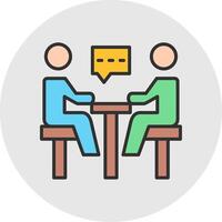 Meeting Line Filled Light Circle Icon vector