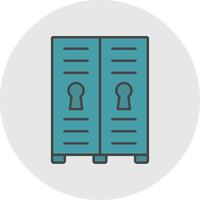 Lockers Line Filled Light Circle Icon vector