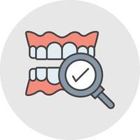 Dental Checkup Line Filled Light Circle Icon vector