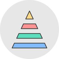 Pyramid Line Filled Light Circle Icon vector