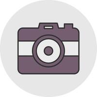 Photo Camera Line Filled Light Circle Icon vector