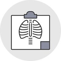 Radiology Line Filled Light Circle Icon vector