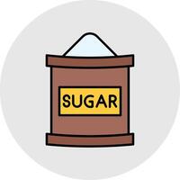 Sugar Bag Line Filled Light Circle Icon vector