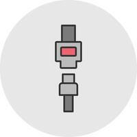 Seat Belt Line Filled Light Circle Icon vector