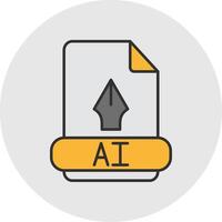 Ai Line Filled Light Circle Icon vector
