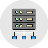 estructurado datos línea lleno ligero circulo icono vector