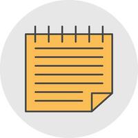 Notes Line Filled Light Circle Icon vector