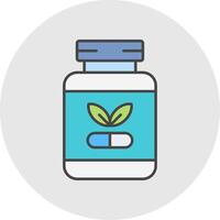 Supplements Line Filled Light Circle Icon vector