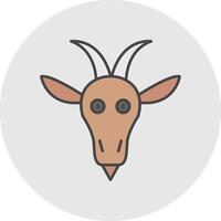 Goat Line Filled Light Circle Icon vector