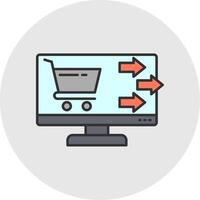 Checkout Line Filled Light Circle Icon vector