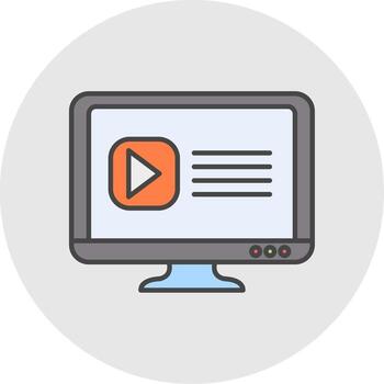 Tutorial Line Filled Light Circle Icon vector