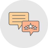 Feedback Line Filled Light Circle Icon vector