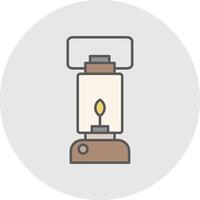 Oil Lamp Line Filled Light Circle Icon vector