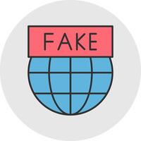 Fake News Line Filled Light Circle Icon vector