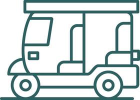 Rickshaw Line Gradient Icon vector