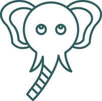 Elephant Line Gradient Icon vector