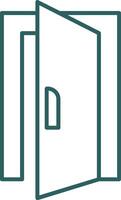 Door Line Gradient Icon vector