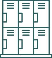 Locker Line Gradient Icon vector