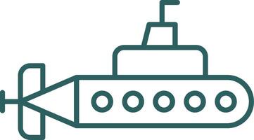 Submarine Line Gradient Icon vector