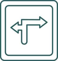 Turn Direction Line Gradient Icon vector