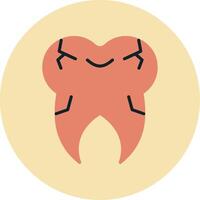 Cracked Tooth Vector Icon