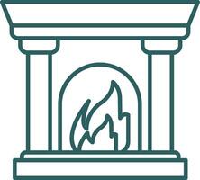 Fireplace Line Gradient Icon vector