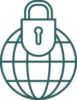 global seguridad línea degradado icono vector