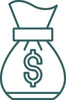 Money bag Line Gradient Icon vector