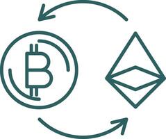 Ethereum Line Gradient Icon vector