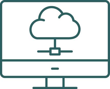 Computing Line Gradient Icon vector