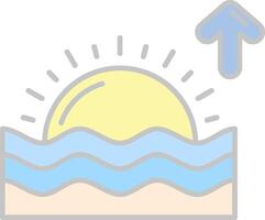 Sunrise Line Filled Light Icon vector
