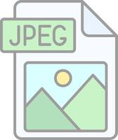 Jpg file format Line Filled Light Icon vector