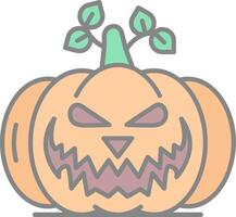 calabaza línea lleno ligero icono vector