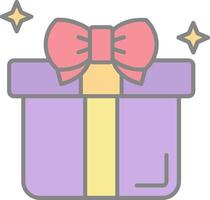 Gift Line Filled Light Icon vector