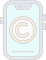 Copyright Line Filled Light Icon vector