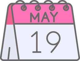 19th of May Line Filled Light Icon vector
