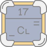 Chlorine Line Filled Light Icon vector