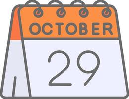 29th of October Line Filled Light Icon vector